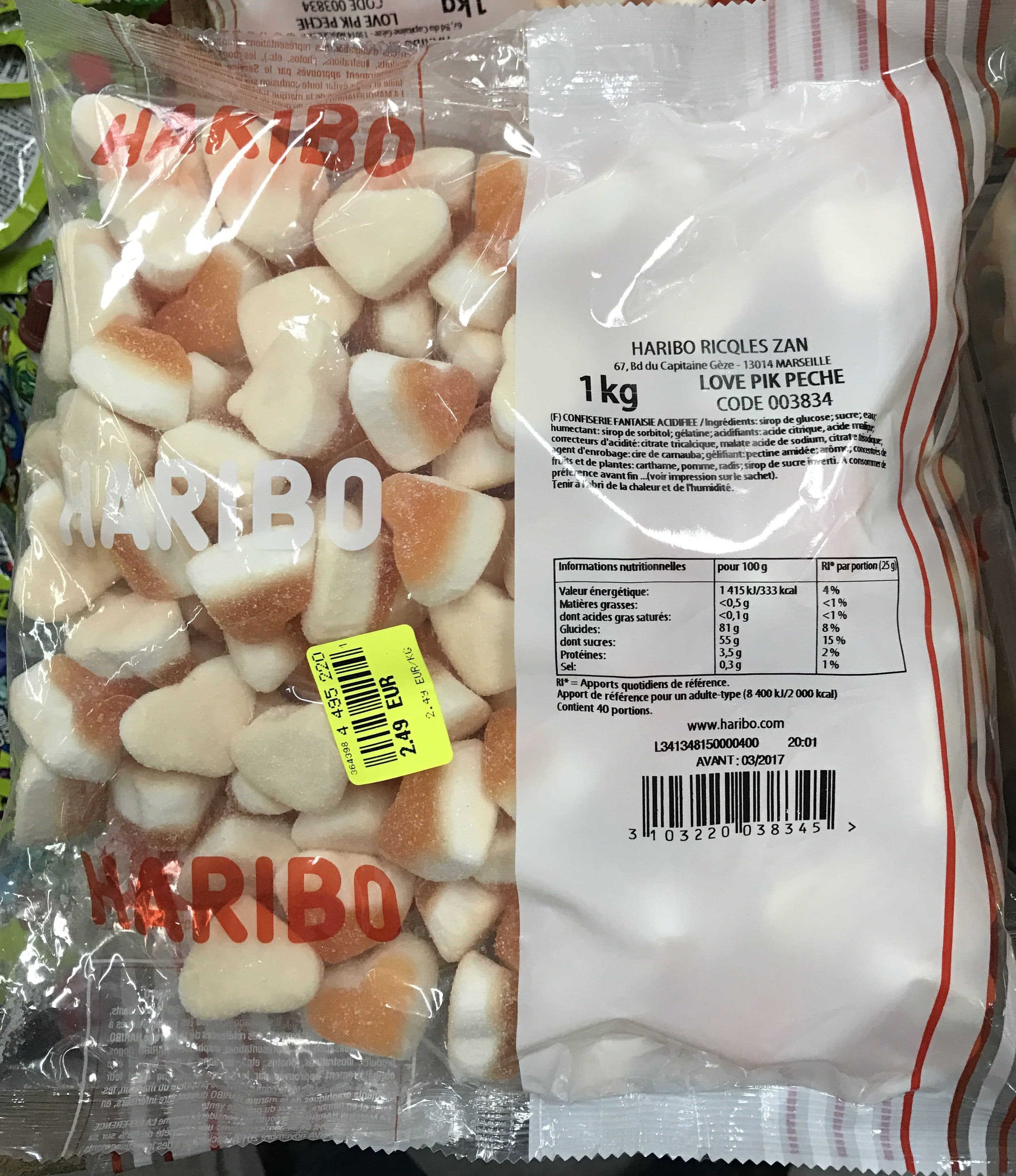 Haribo Love Pik Pêche packshot