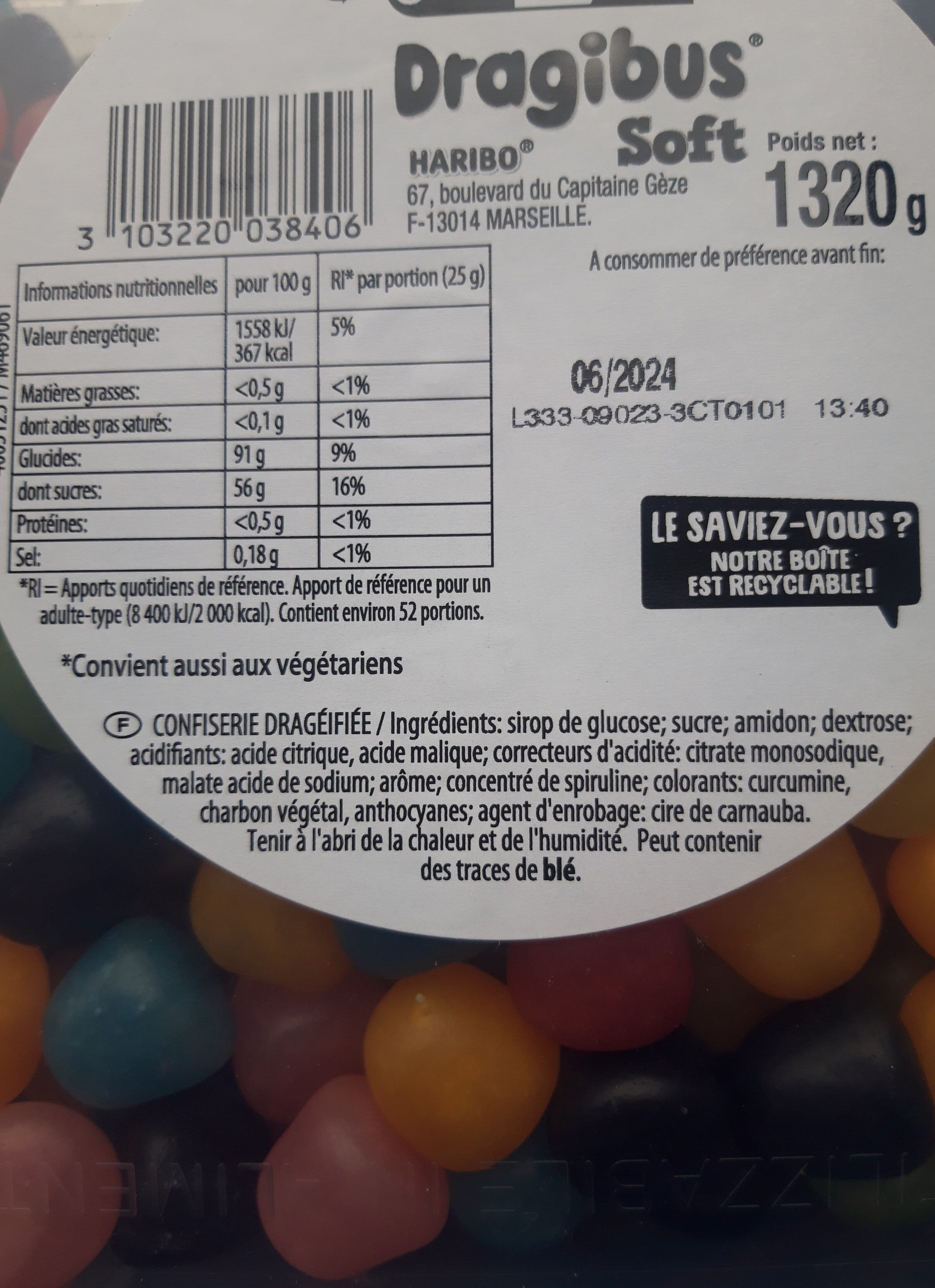 Haribo Dragibus soft packshot