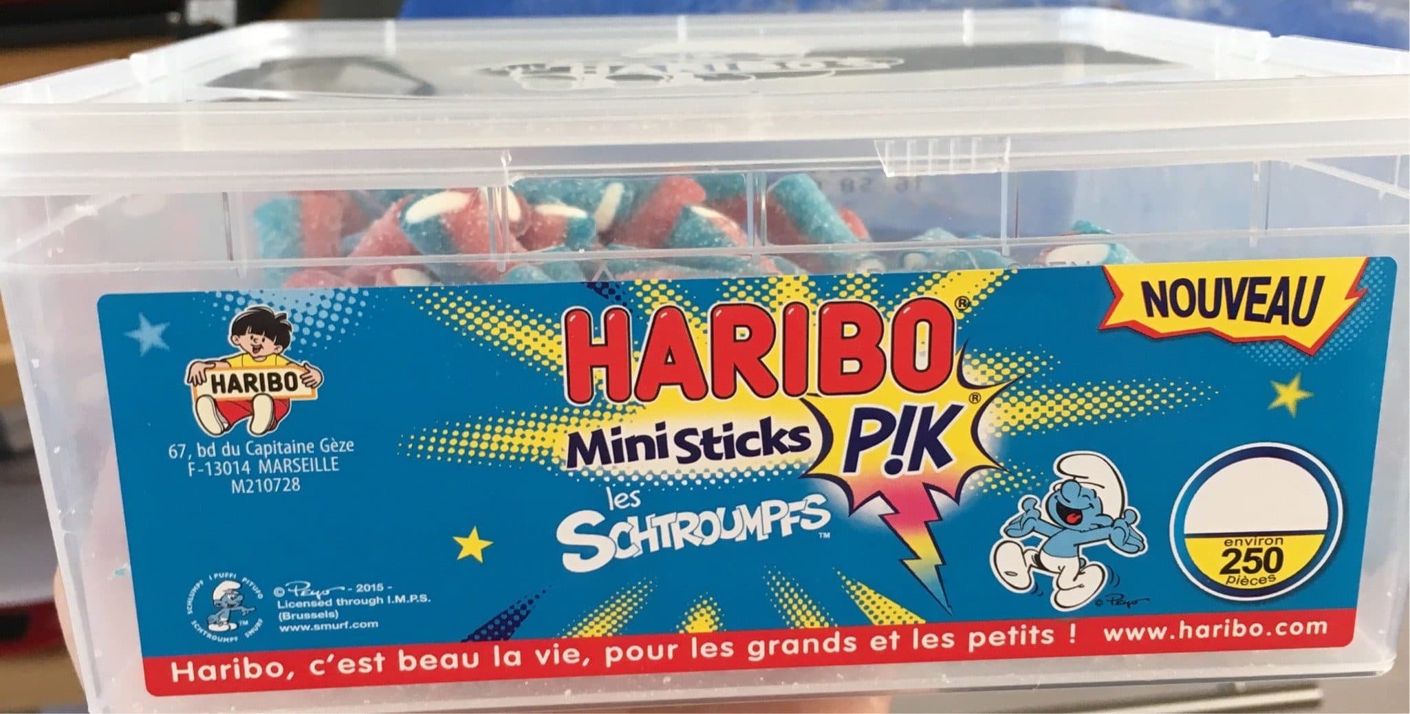 Haribo Mini sticks schtroumphs packshot