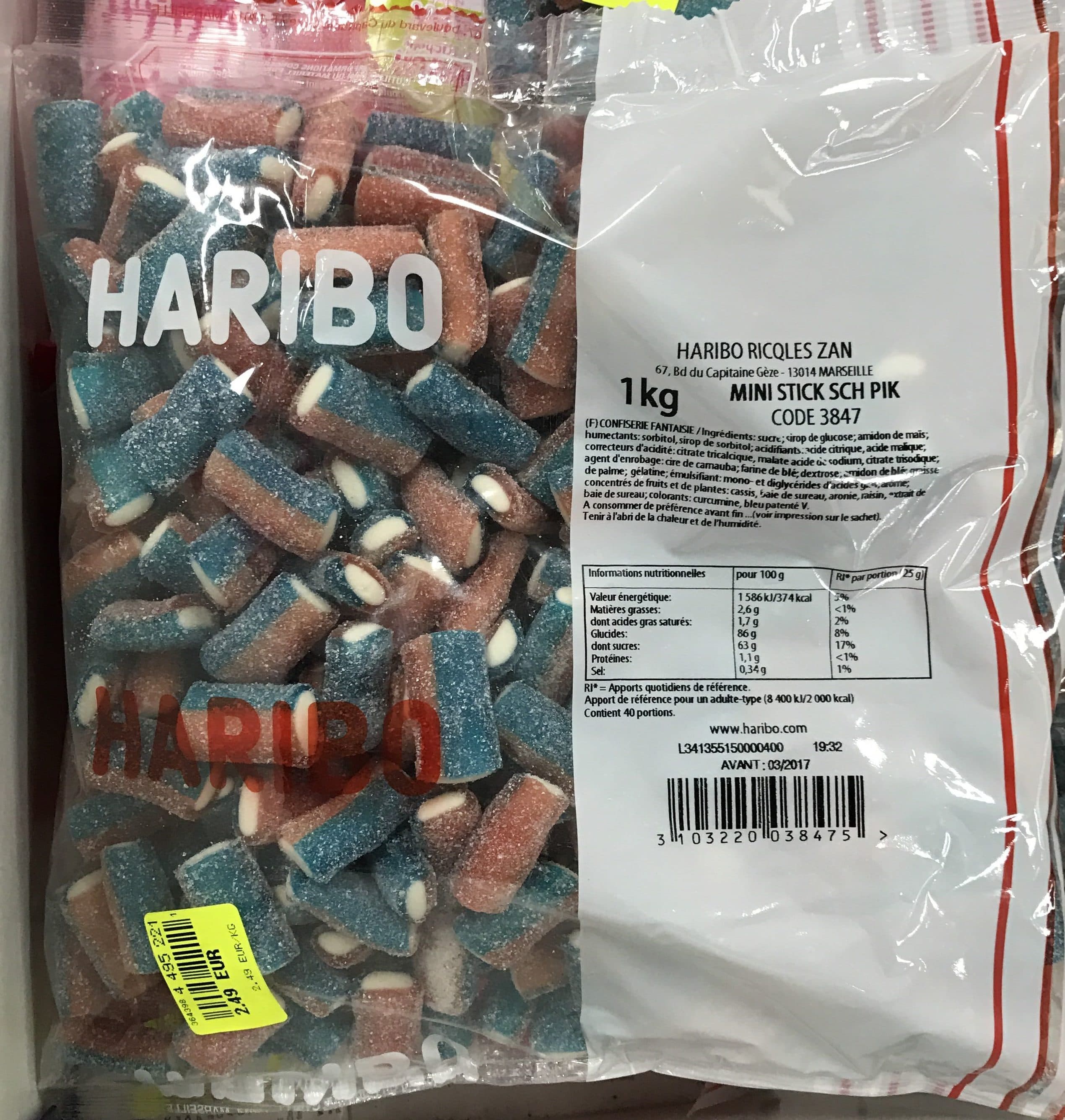 Haribo Mini Stick Sch Pik packshot