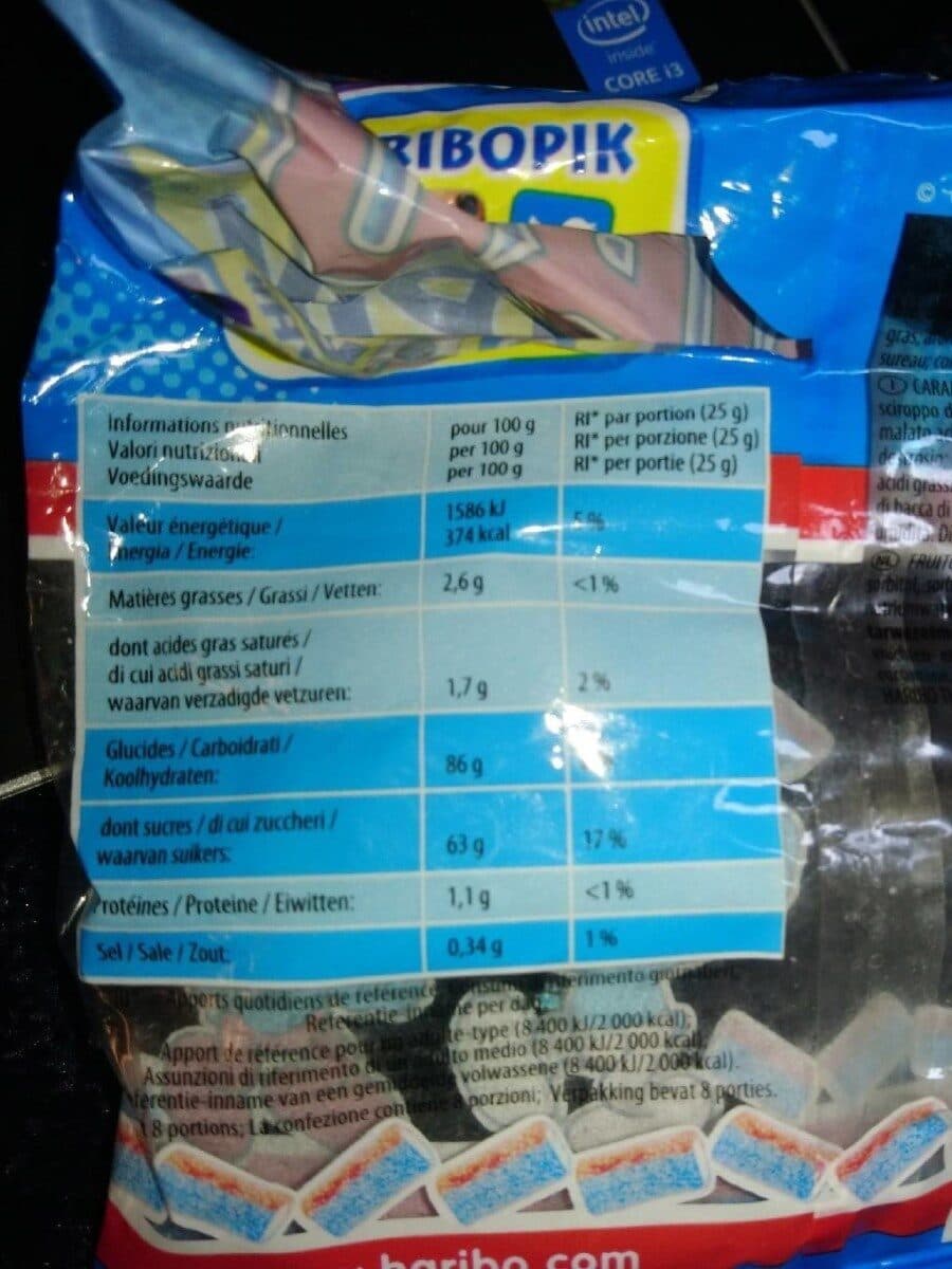 Haribo Les Schtroumpfs Mini Sticks Pik packshot