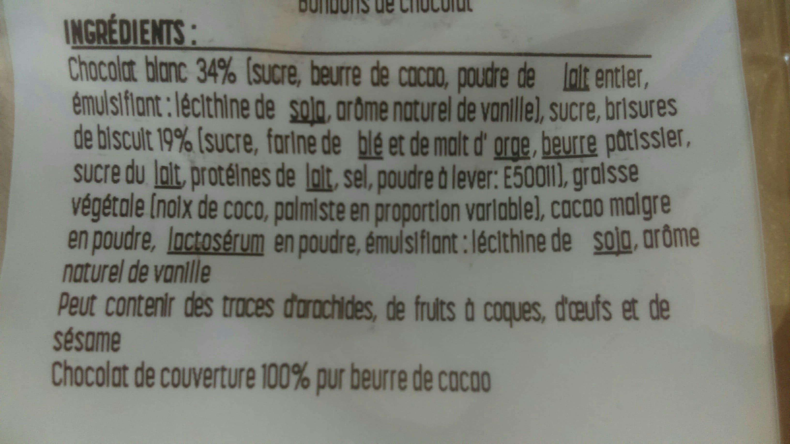 Réauté Chocolat Carrés feuilletés chocolat blanc packshot