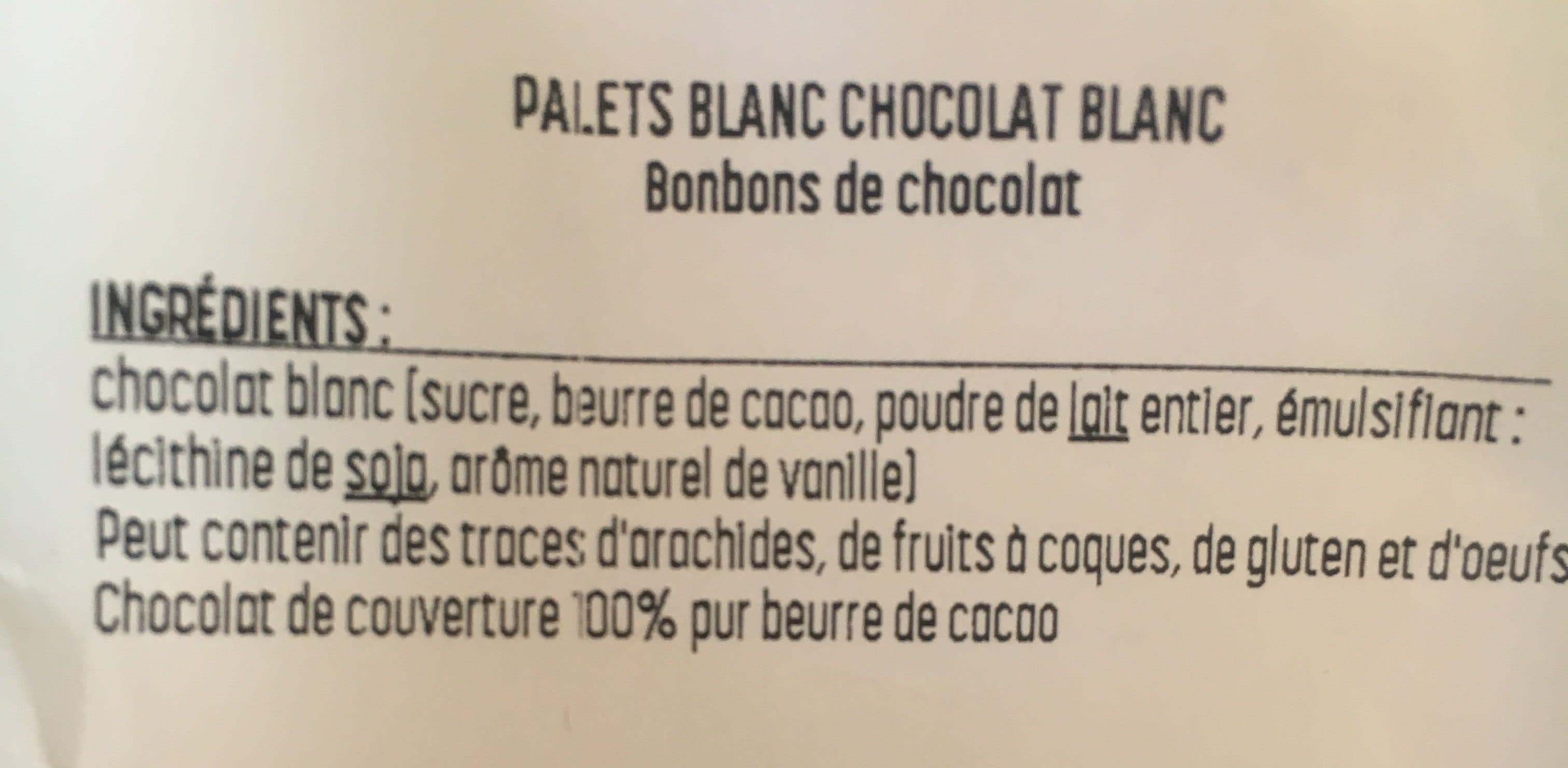 Reauté Chocolat Palets blanc packshot