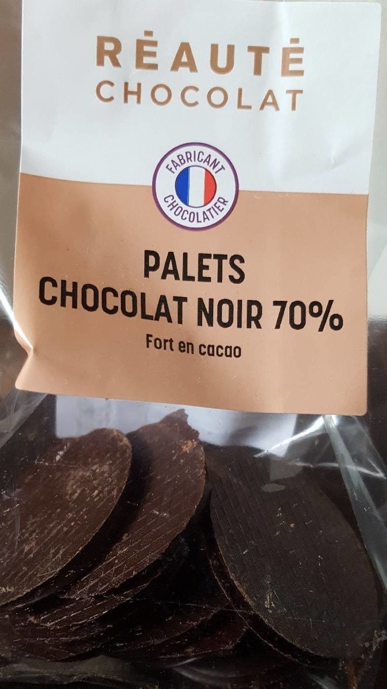 Réauté Palets chocolat noir 70% packshot