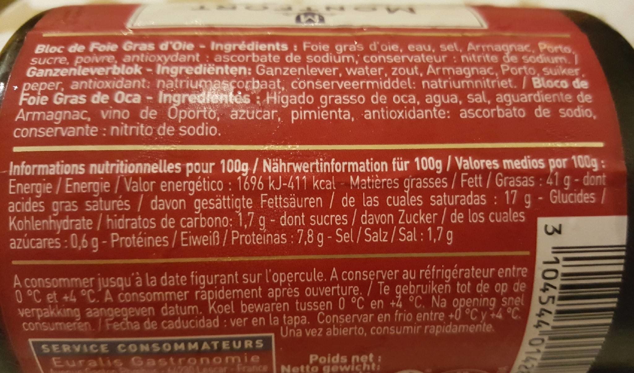 Montfort Bloc de foie gras d'oie sans morceaux packshot
