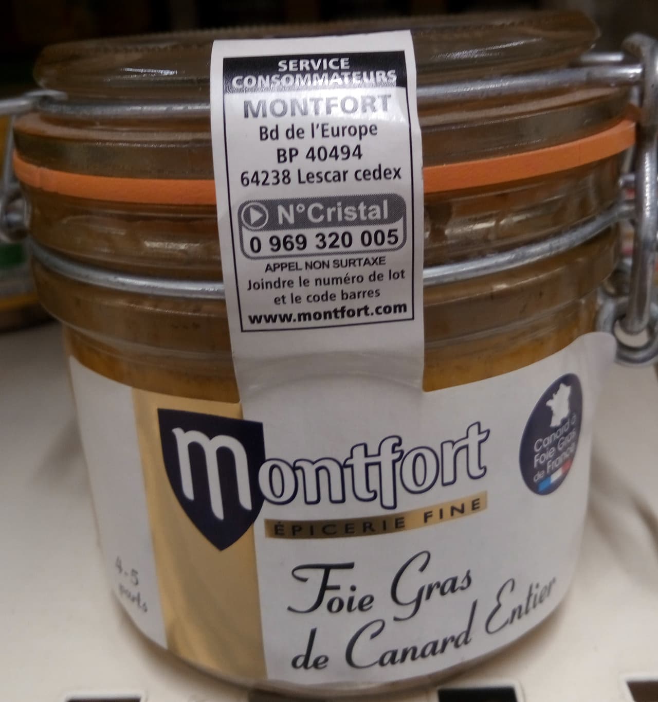Montfort Foie gras de canard entier packshot