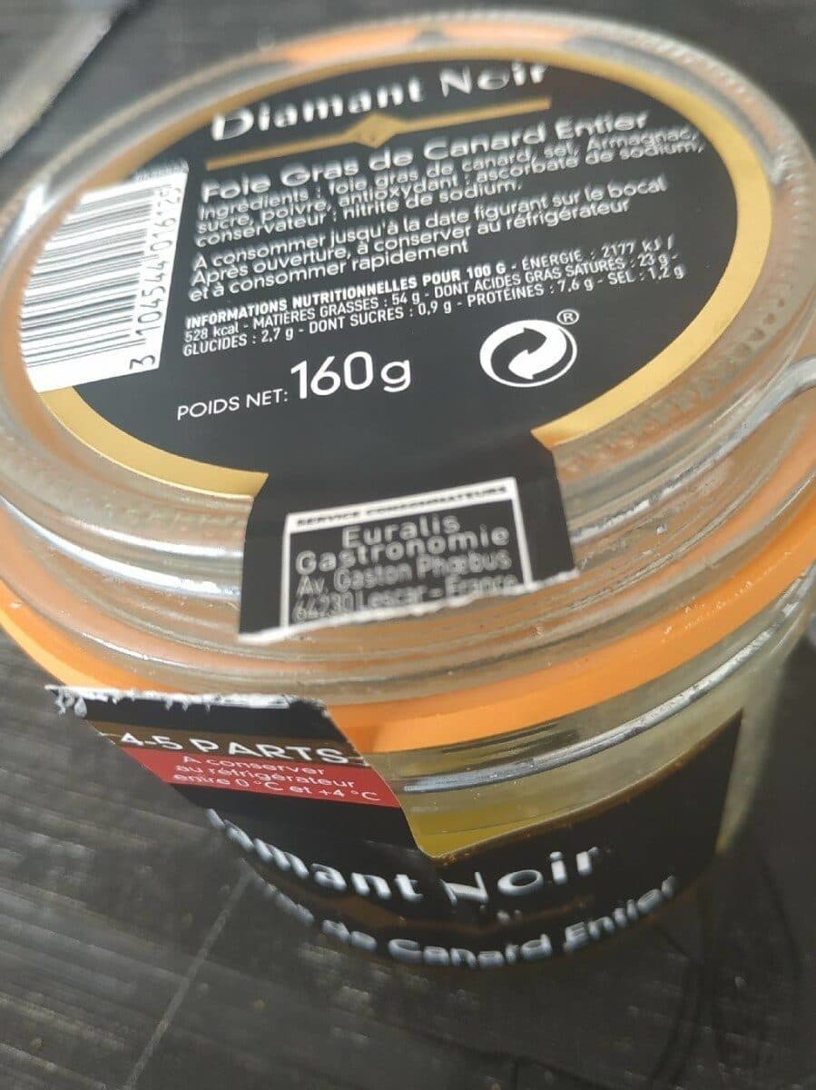 Diamant noir Foie gras de canard entier packshot