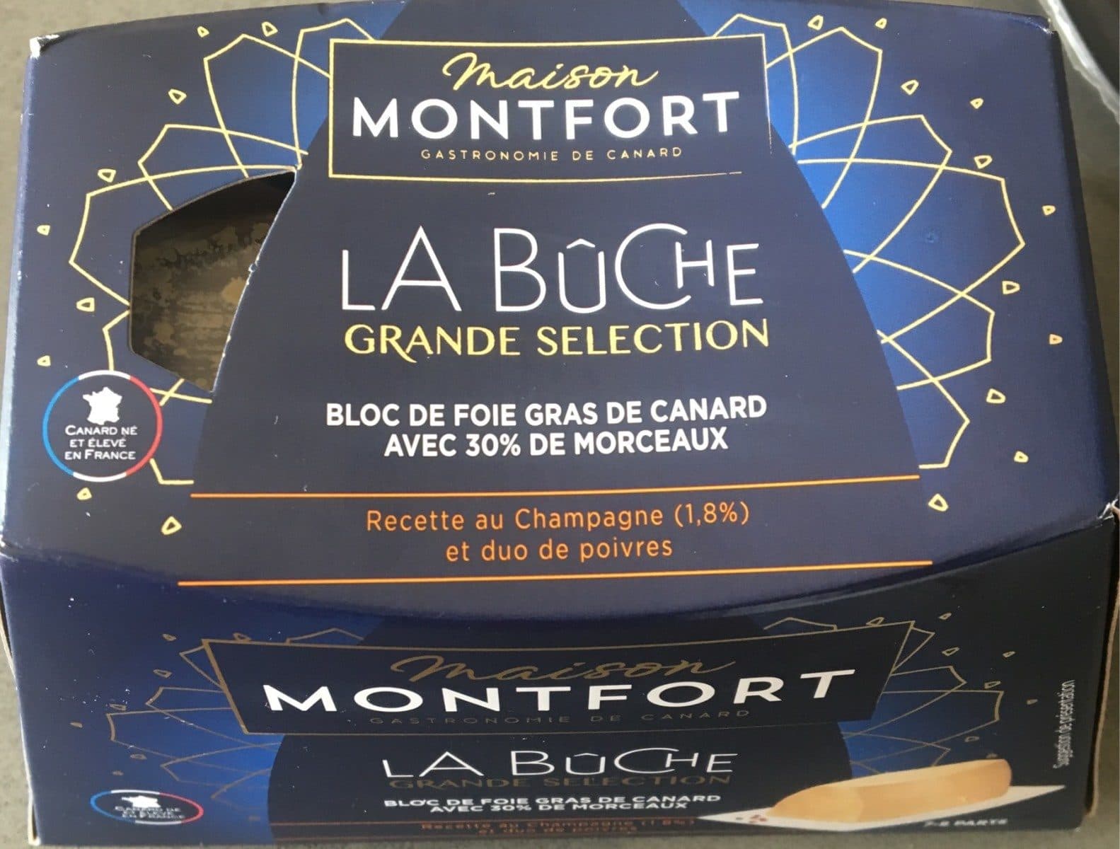 Maison Montfort Bloc de foie gras de canard avec 30% de morceaux packshot