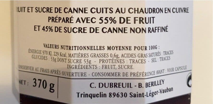 Open Food Facts Confiture cassis packshot