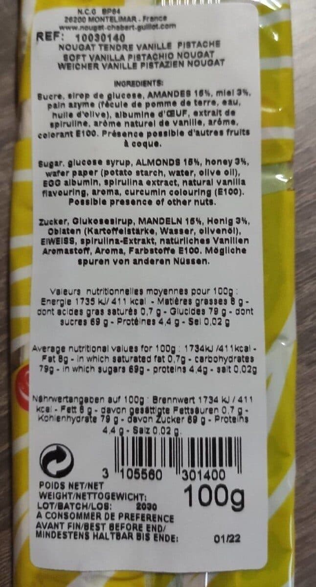 Chabert & Guillot Nougat tendre vanille pistache packshot