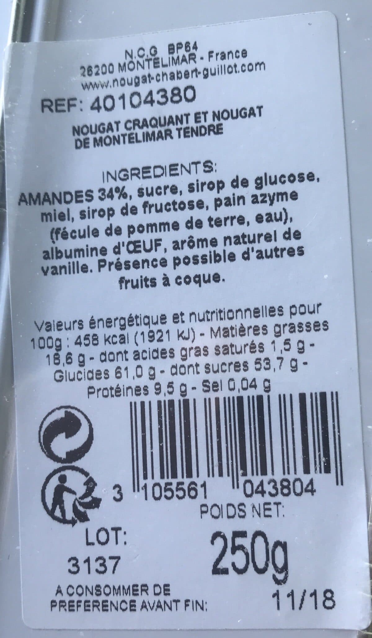 Open Food Facts Nougat de Montélimar packshot