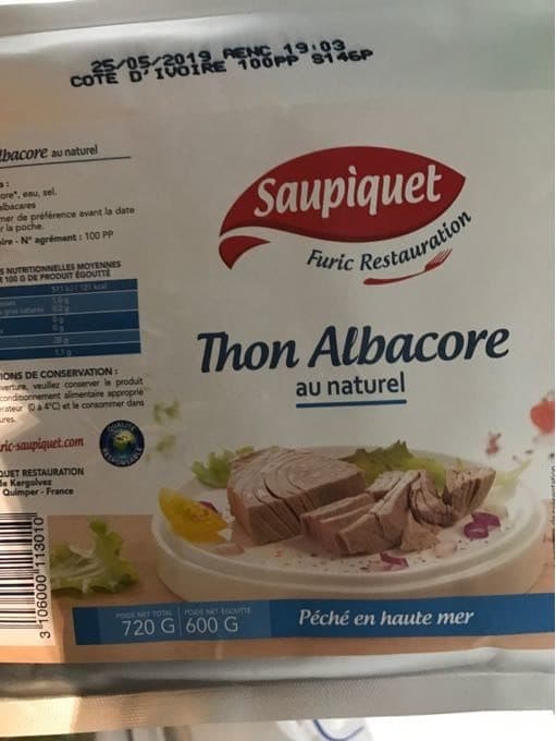 Saupiquet Thon Albacore Au Naturel packshot
