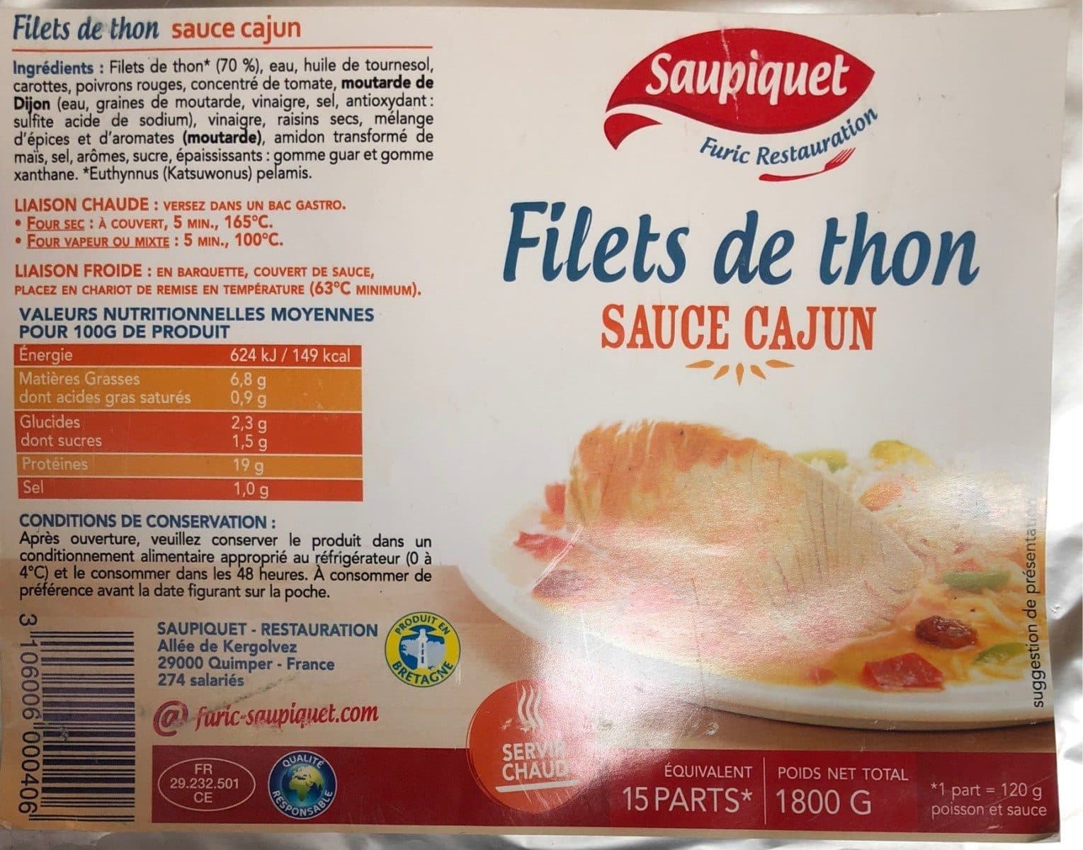 Saupiquet Filets de thon sauce cajun packshot