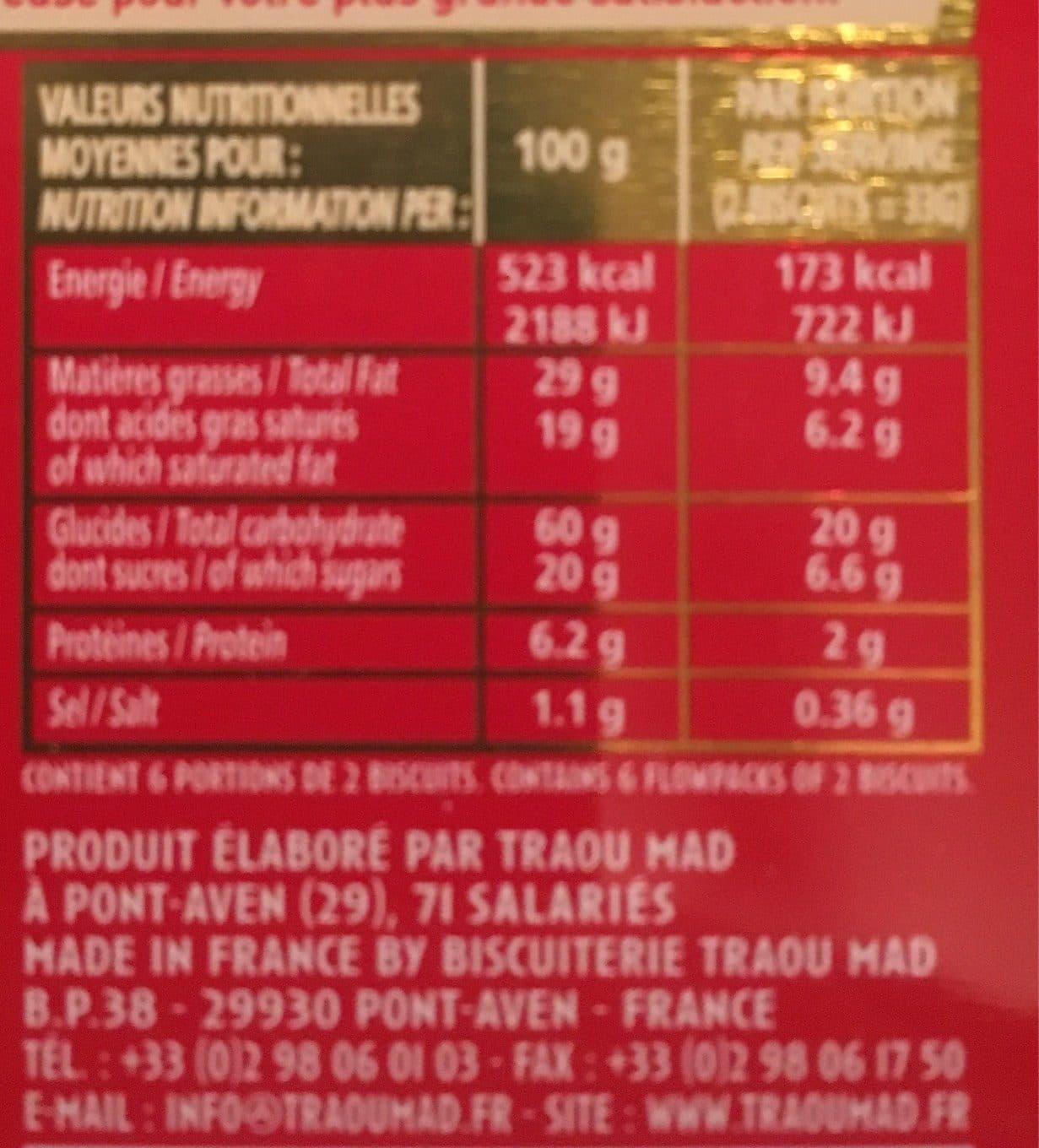 TRAOU MAD DE PONT-AVEN 12 palets bretons au beurre packshot