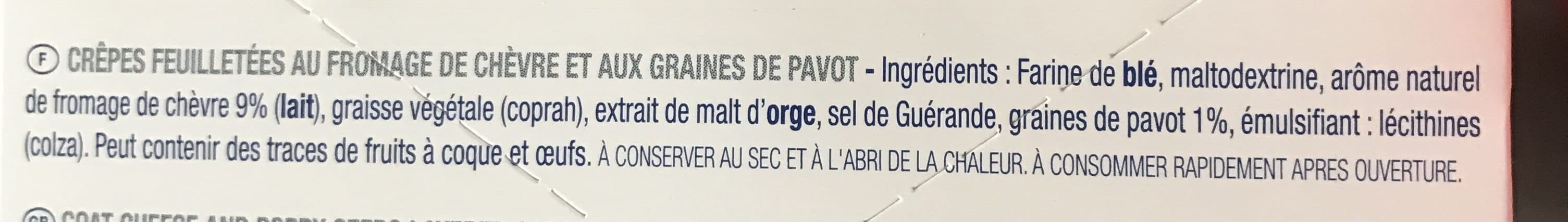 Gavottes Crêpes Feuilletées Chèvre & Graines de Pavot packshot