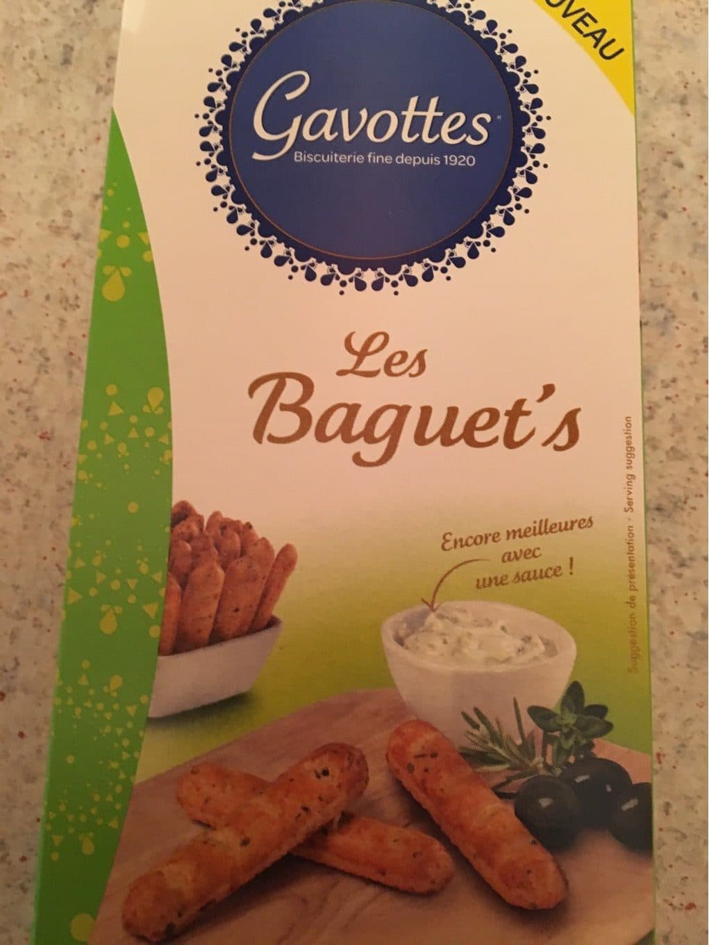 Les Baguet’s Gavottes Les Baguet's Biscuits apéritif olives & herbes de ... 125 g packshot