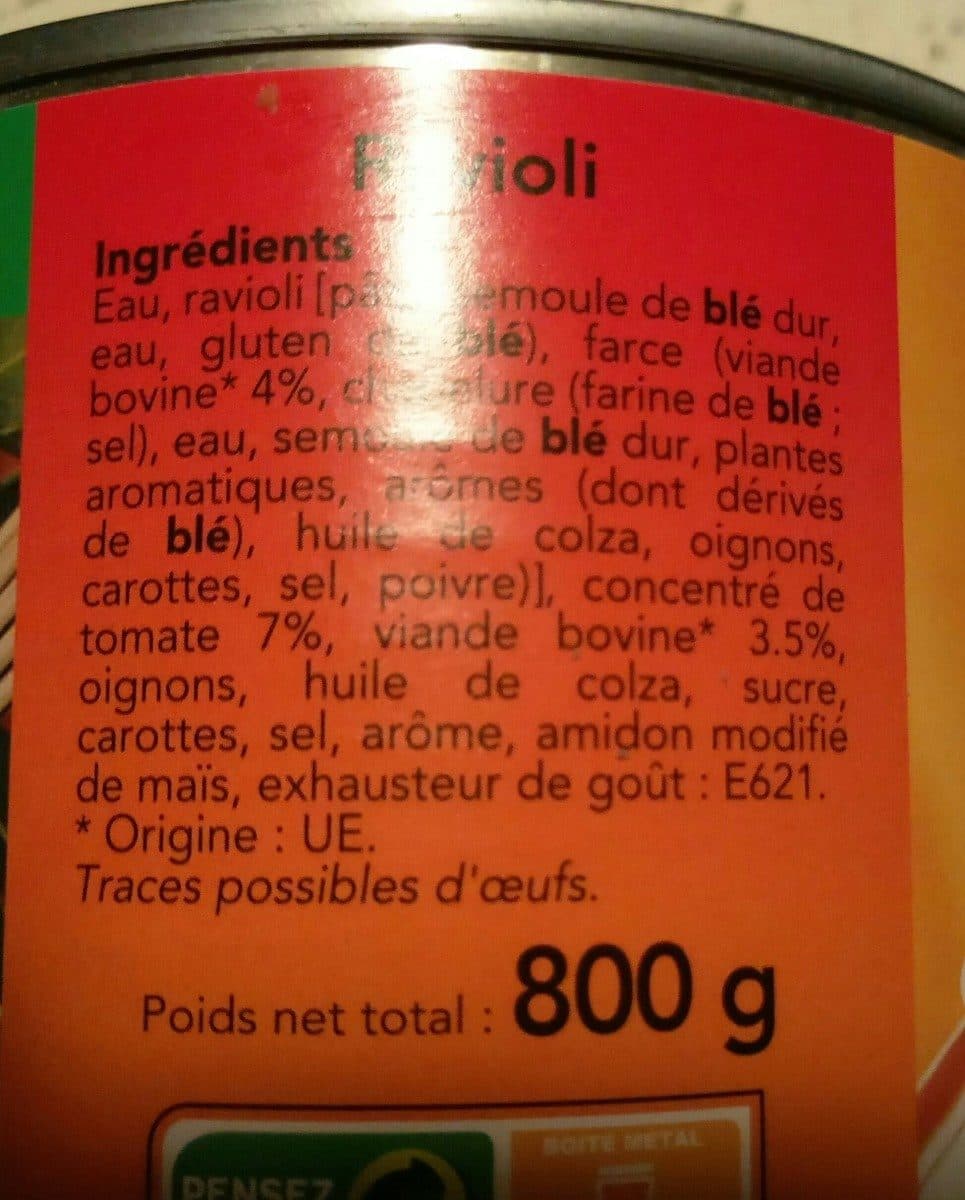Open Food Facts Ravioli packshot