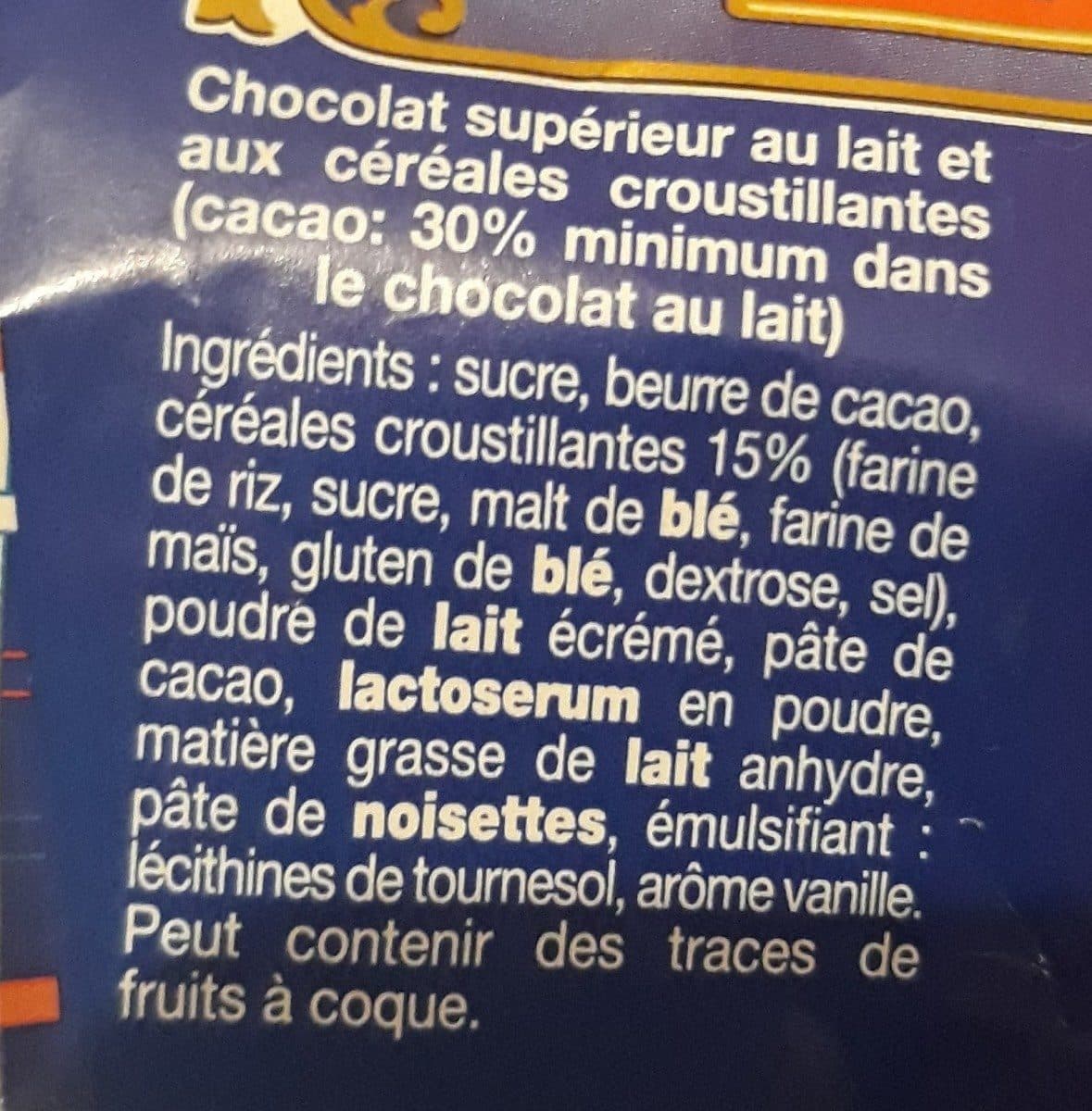 Chocolat Elot Crunchy lait riz soufflé packshot