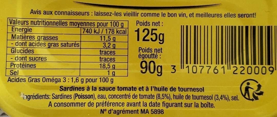 Open Food Facts Sardines à la Tomate packshot
