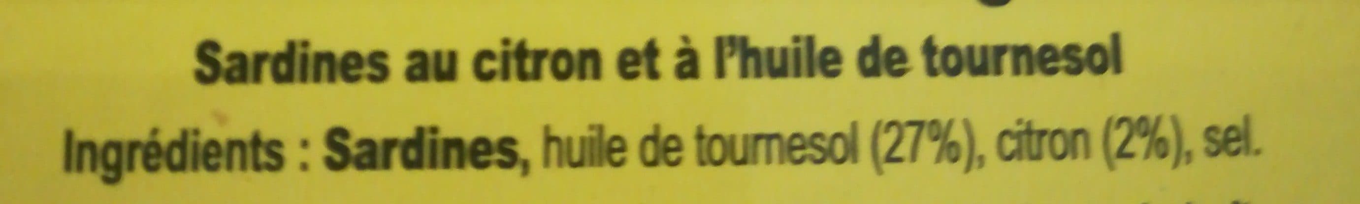 Open Food Facts Sardines au citron et a l'huile d'olive packshot