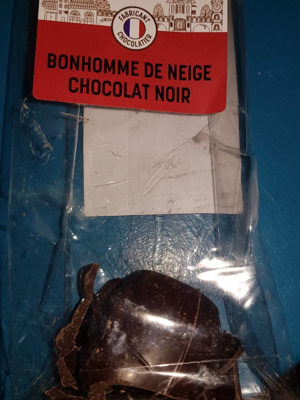 Réauté Chocolat Bonhomme de neige chocolat noir packshot