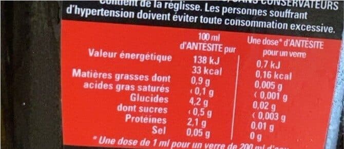 Antésite Réglisse à L'anis, 13 Centilitres, Marque Antésite packshot