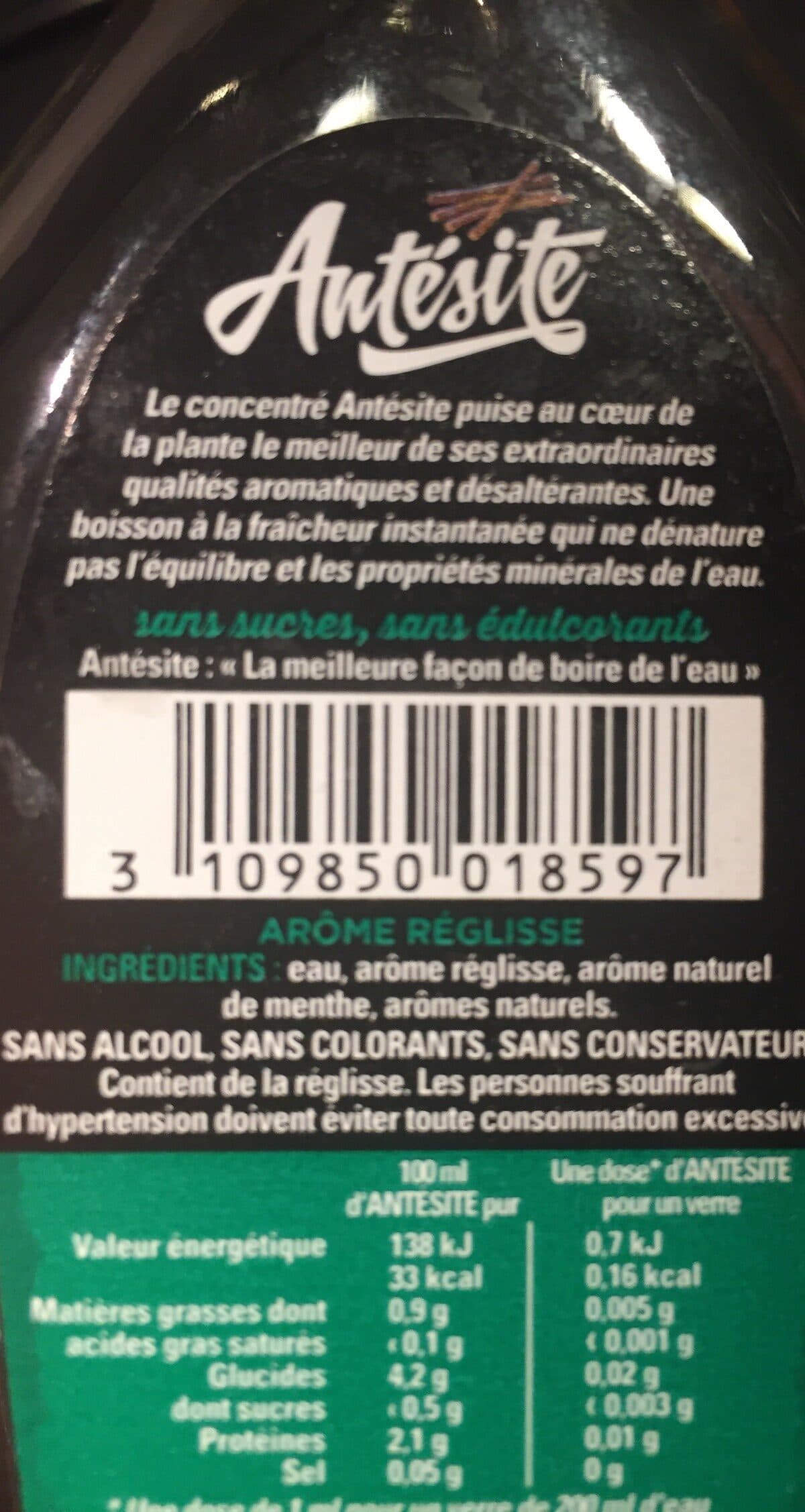 Antésite Réglisse à La Menthe, packshot