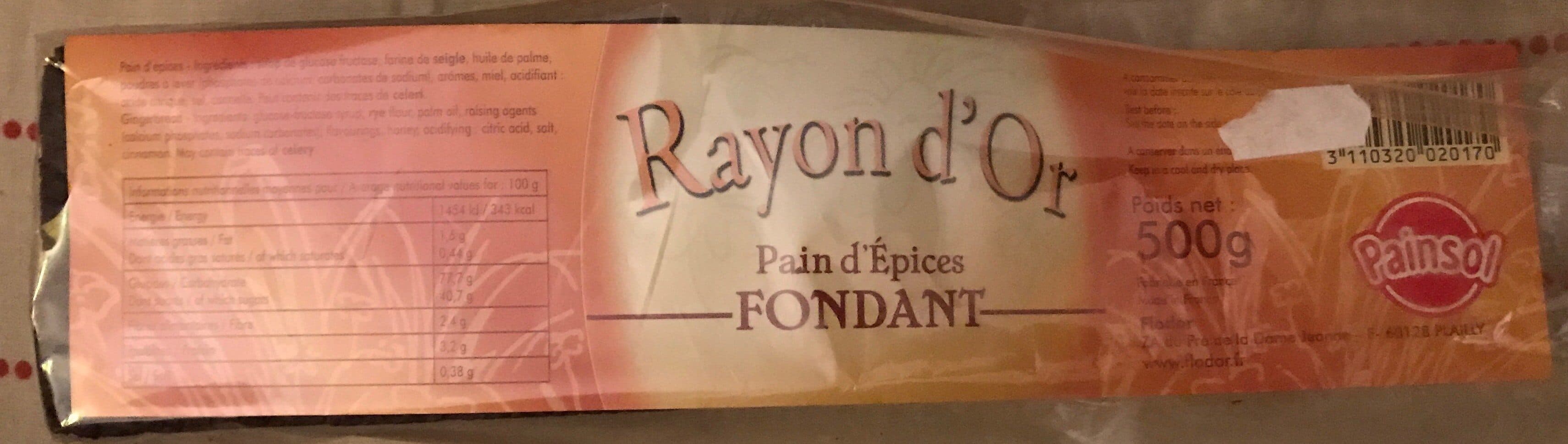 Rayon d'or Rayon d'Or Pain d'Épices Fondant packshot