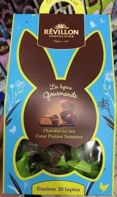 Révillon Les lapins gourmands Chocolat au lait Coeur Praliné Noisettes packshot