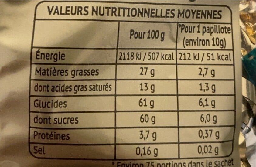 F.M confiseur chocolatier Papillote packshot