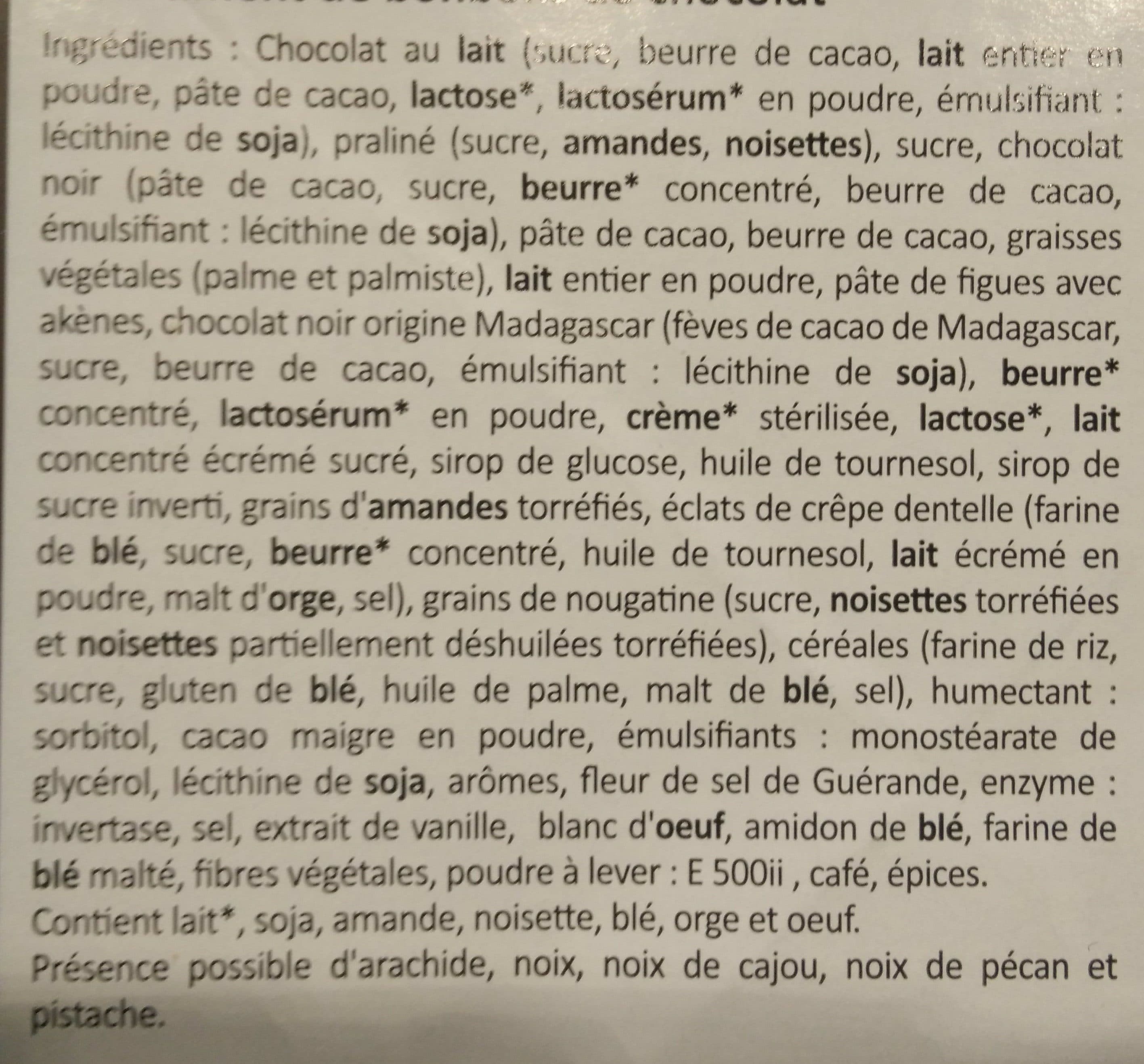 Chocolaterie Patin Assortiment de bonbons au chocolat packshot