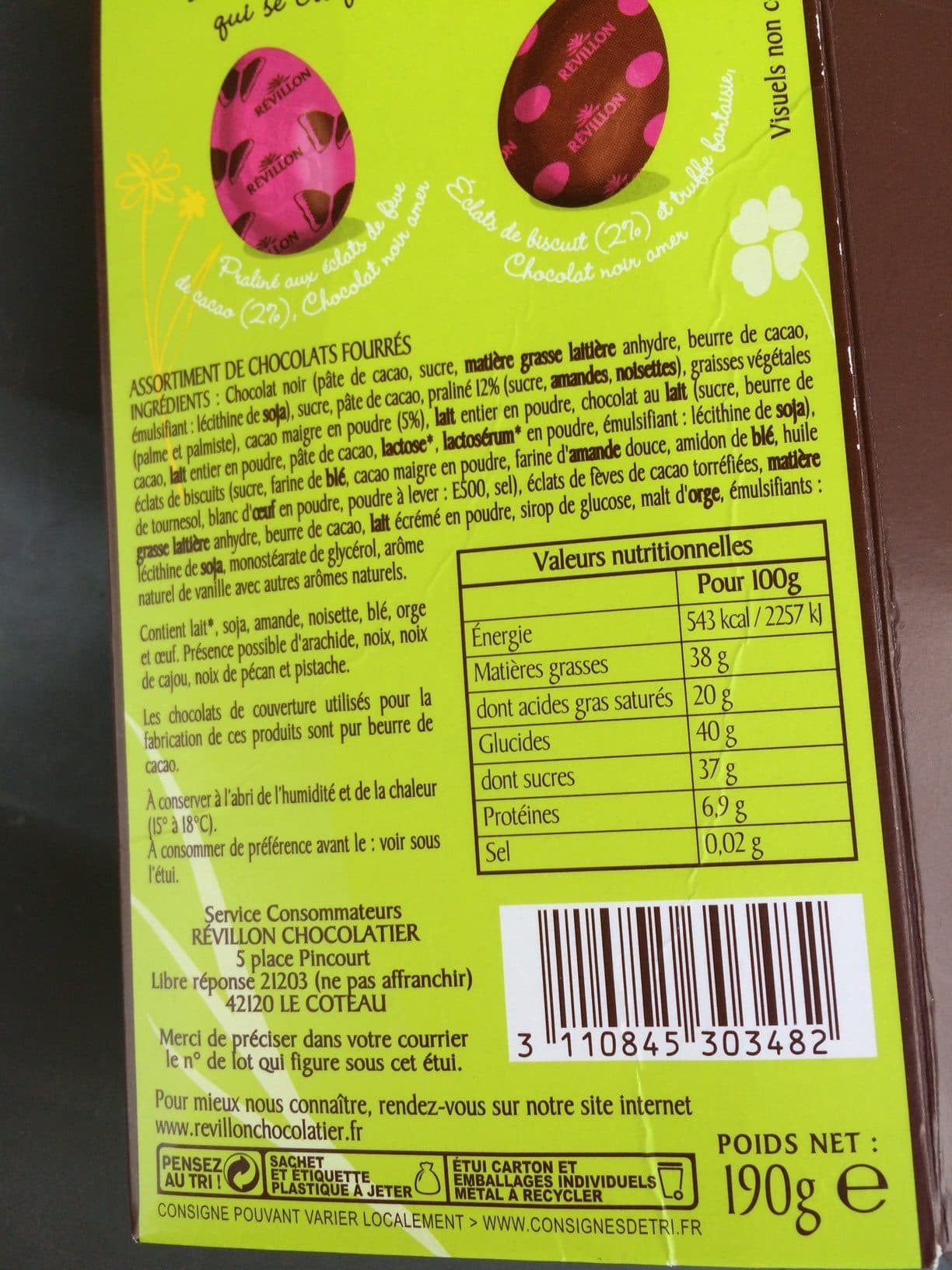 REVILLON Oeufs cacao et praliné Revillon packshot