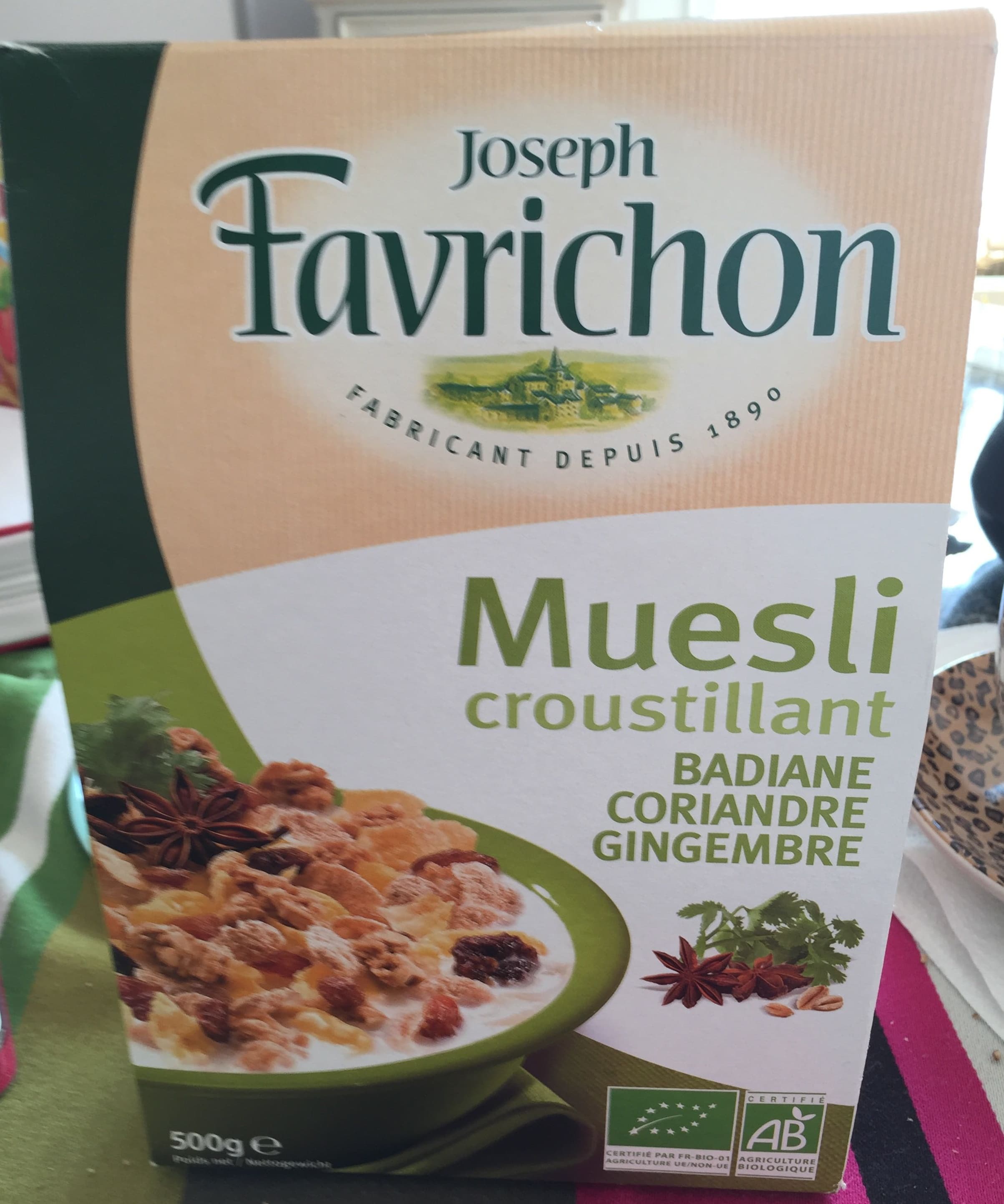 Joseph Favrichon Muesli croustillant badiane coriandre gingembre packshot
