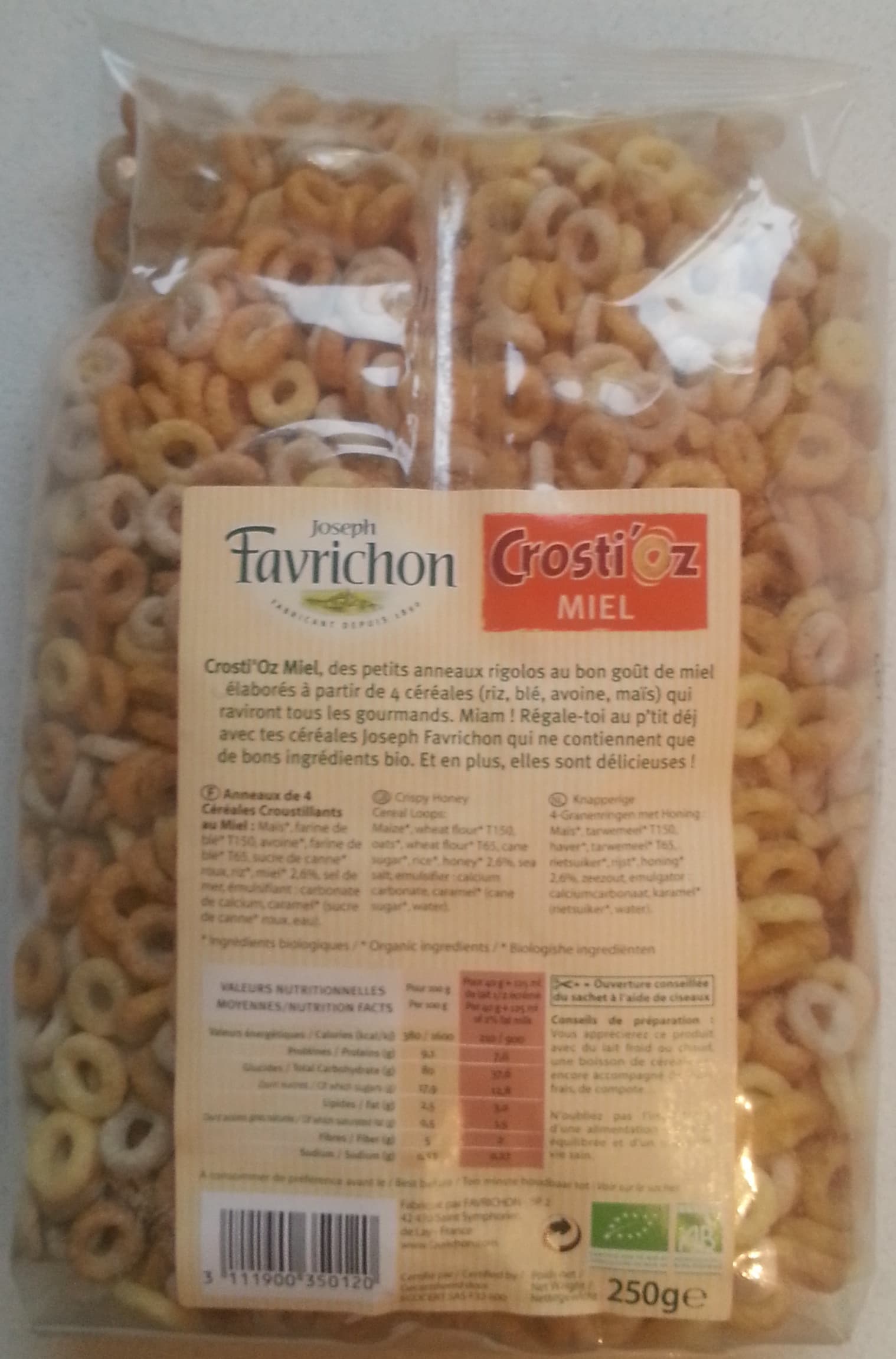 Joseph Favrichon Crosti'oz MIEL packshot