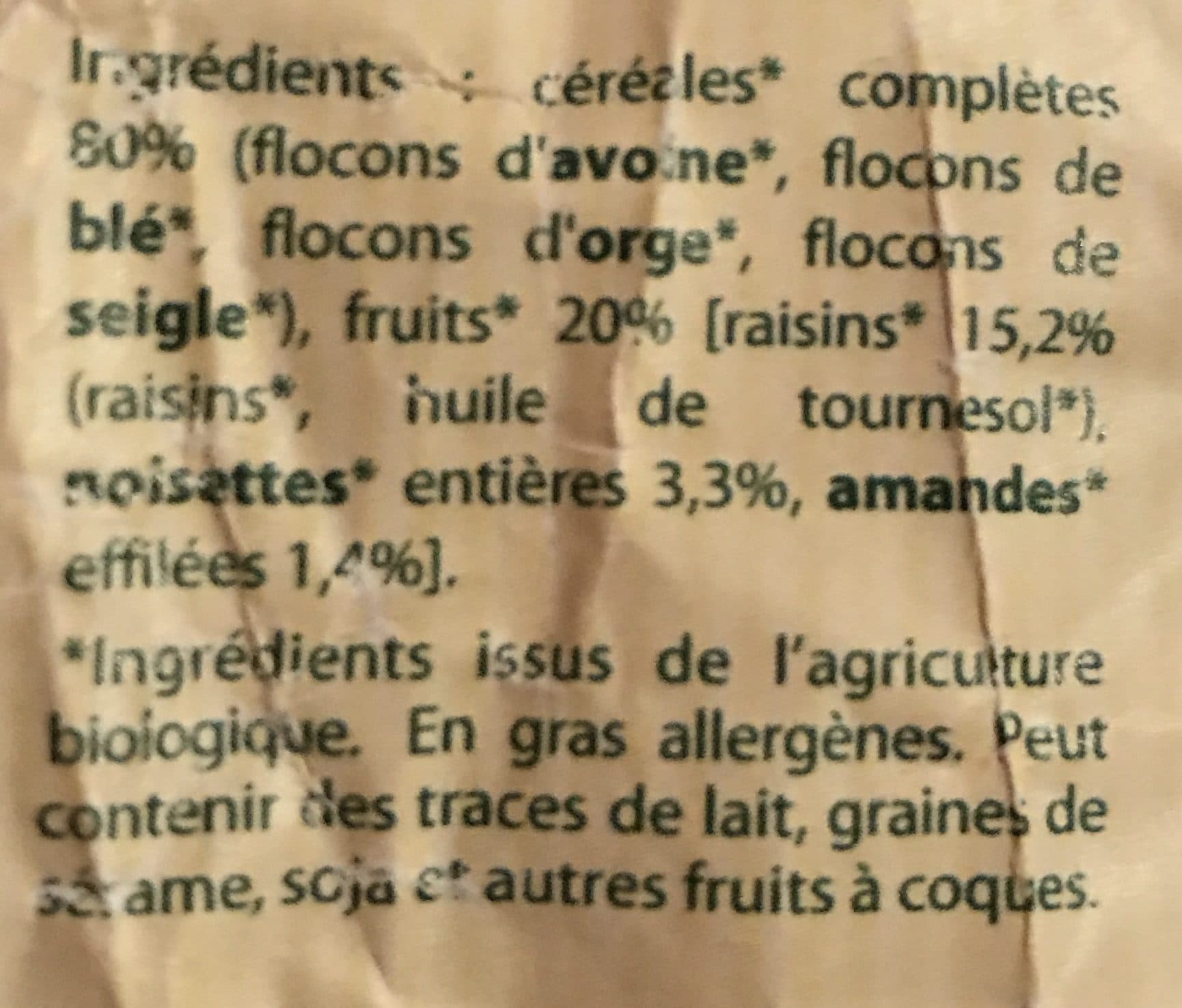 Joseph Favrichon Muesli tradition raisin noisette amande bio packshot