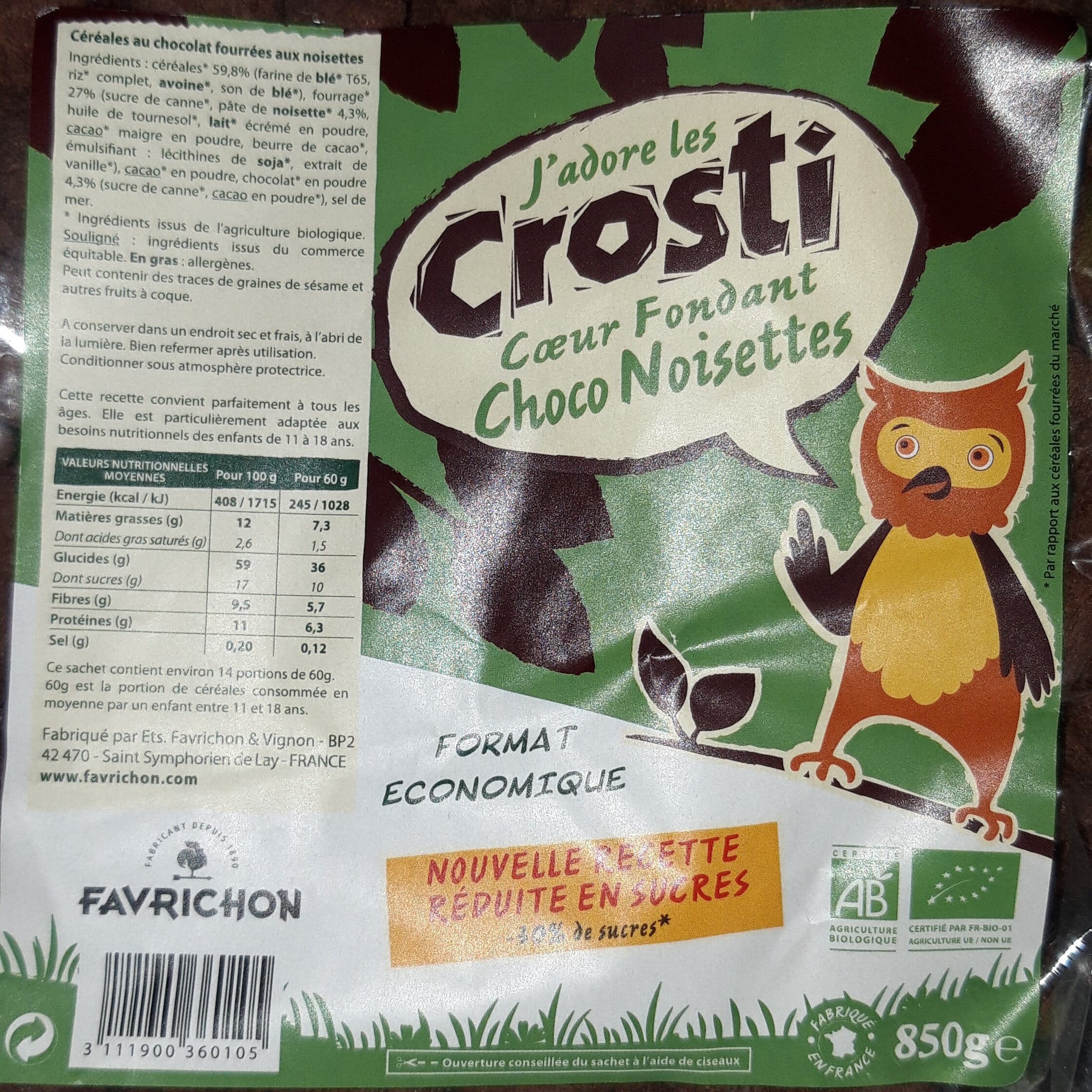 J FAVRICHON CROSTI COEUR FONDANT CHOCO NOISETTES packshot