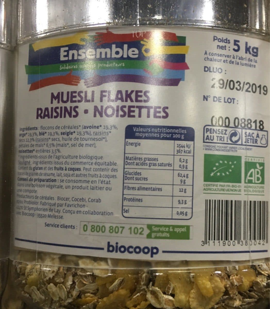 Biocoop MUESLI FLAKES RAISINS NOISETTE packshot