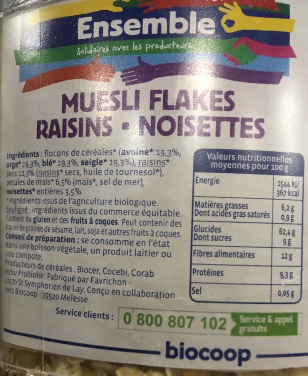 Biocoop MUESLI FLAKES RAISINS NOISETTE packshot