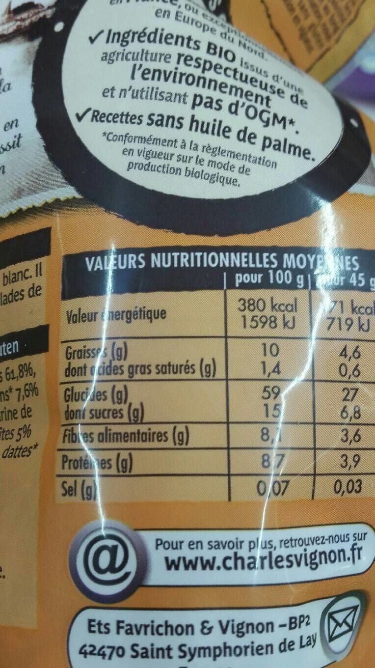 Charles vignon Muesli bio figue, datte, orange, amande packshot