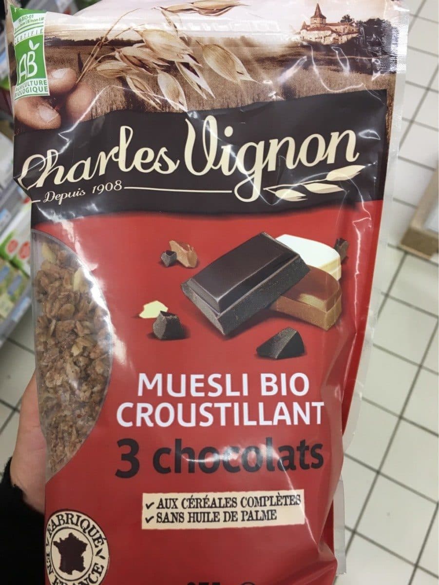 Open Food Facts Muesli Bio Croustillant 3 chocolats packshot
