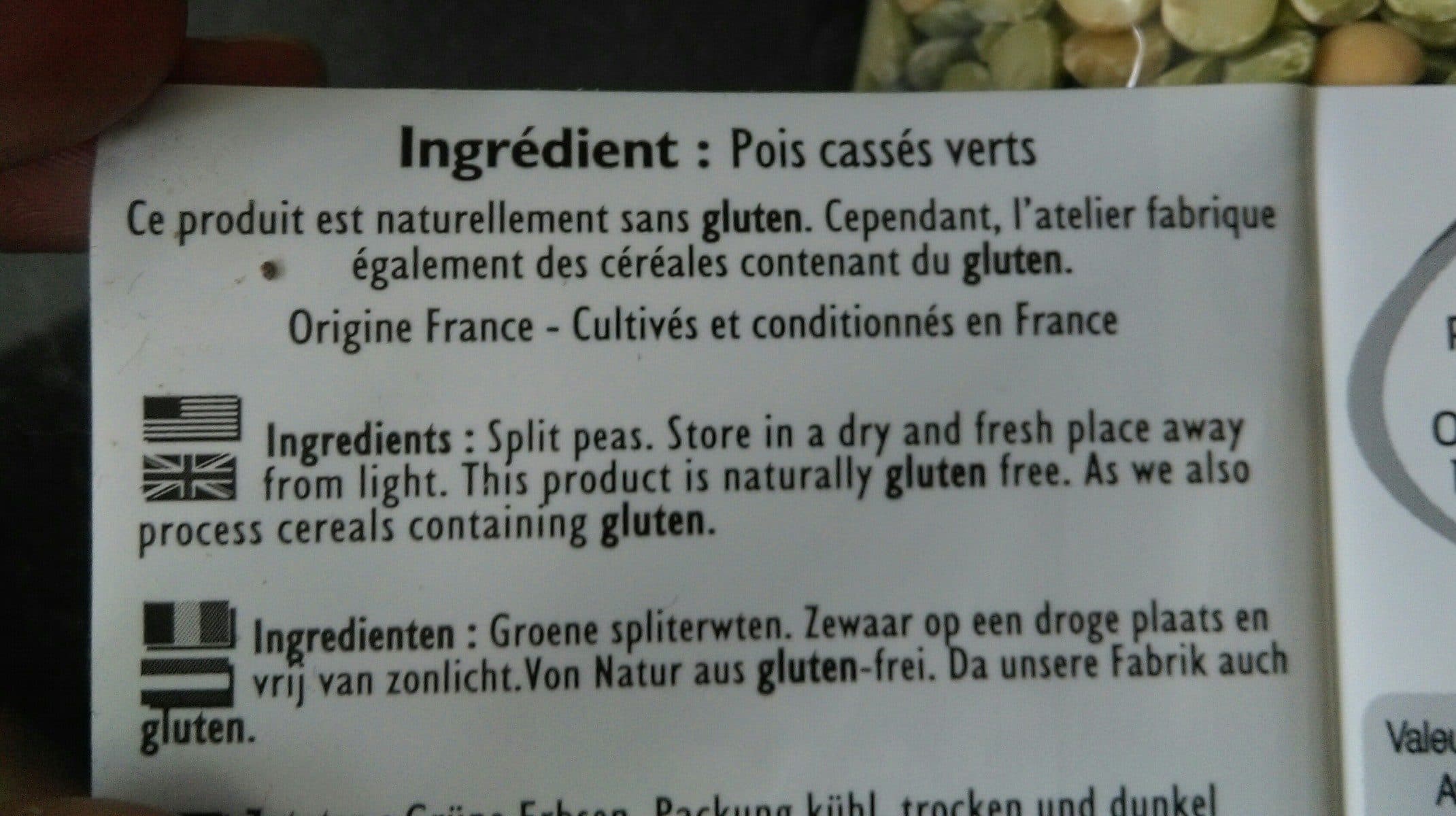 Sabarot Pois Cassés Erbsen, Grün, Halbiert, Getrocknet packshot