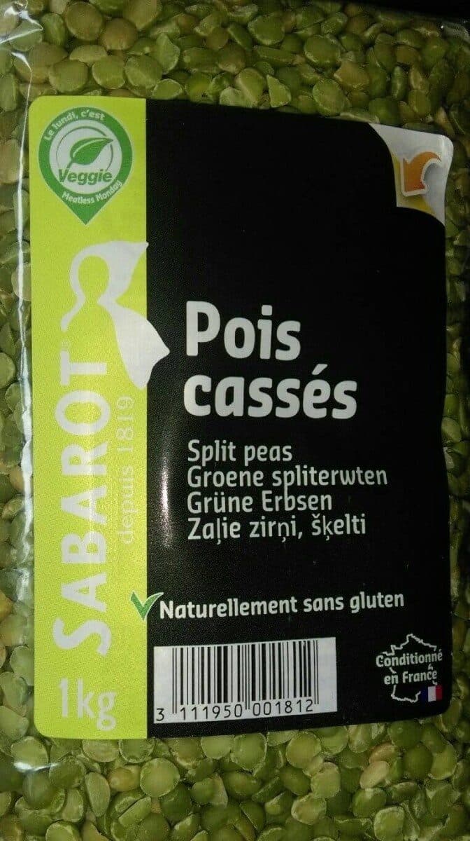 Sabarot Pois Cassés Erbsen, Grün, Halbiert, Getrocknet packshot