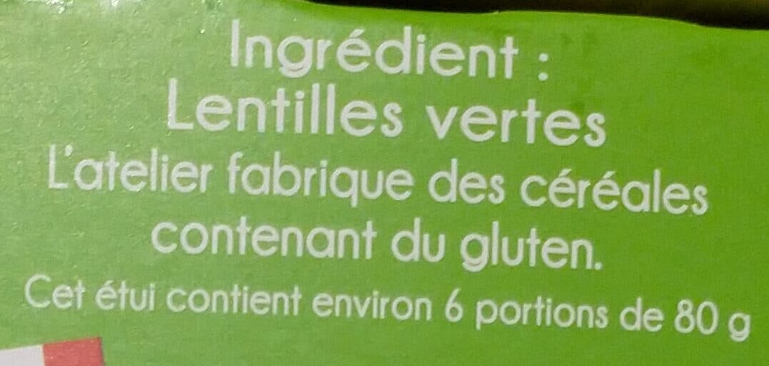 Sabarot Lentilles vertes packshot