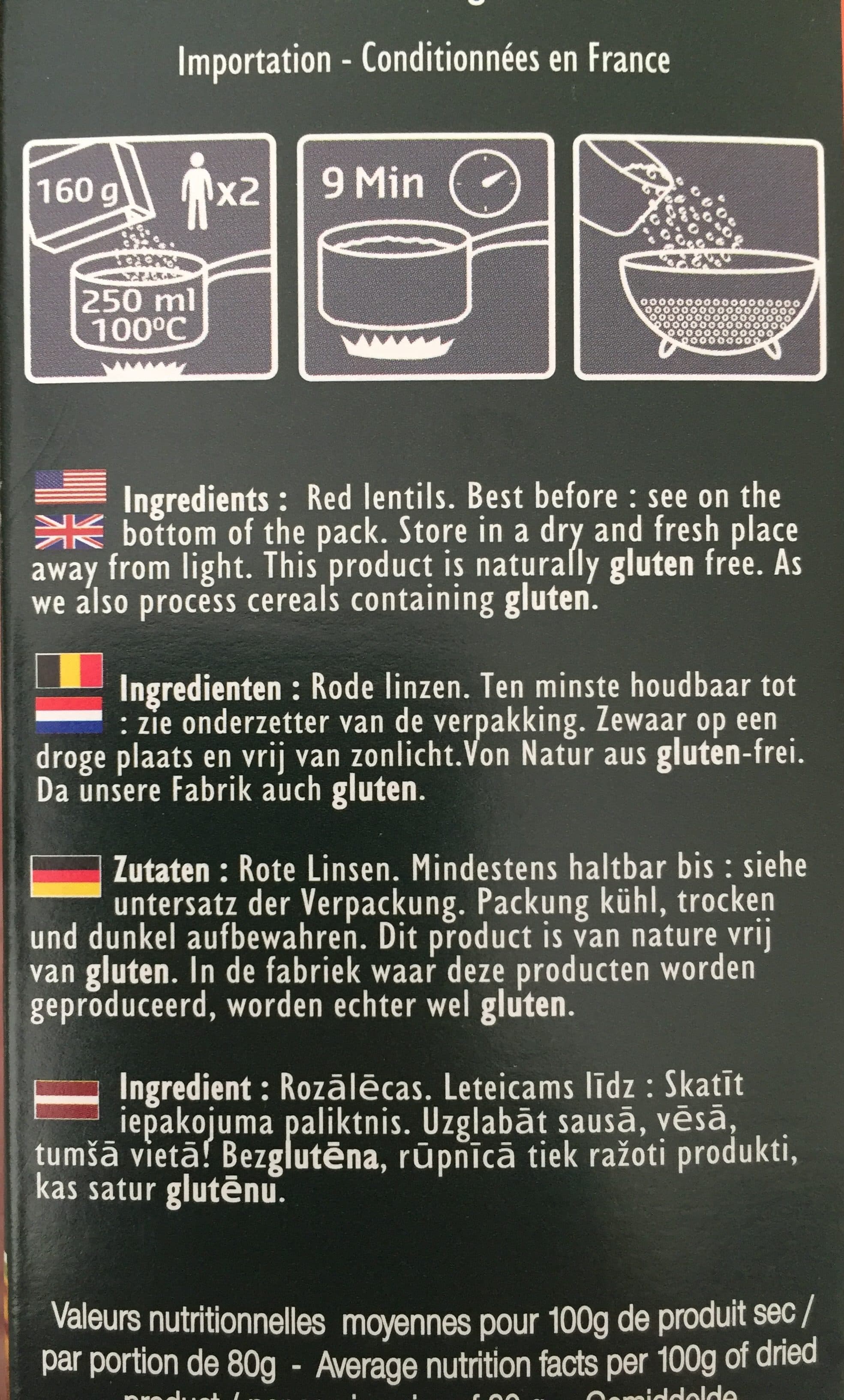 Sabarot Lentilles corail packshot
