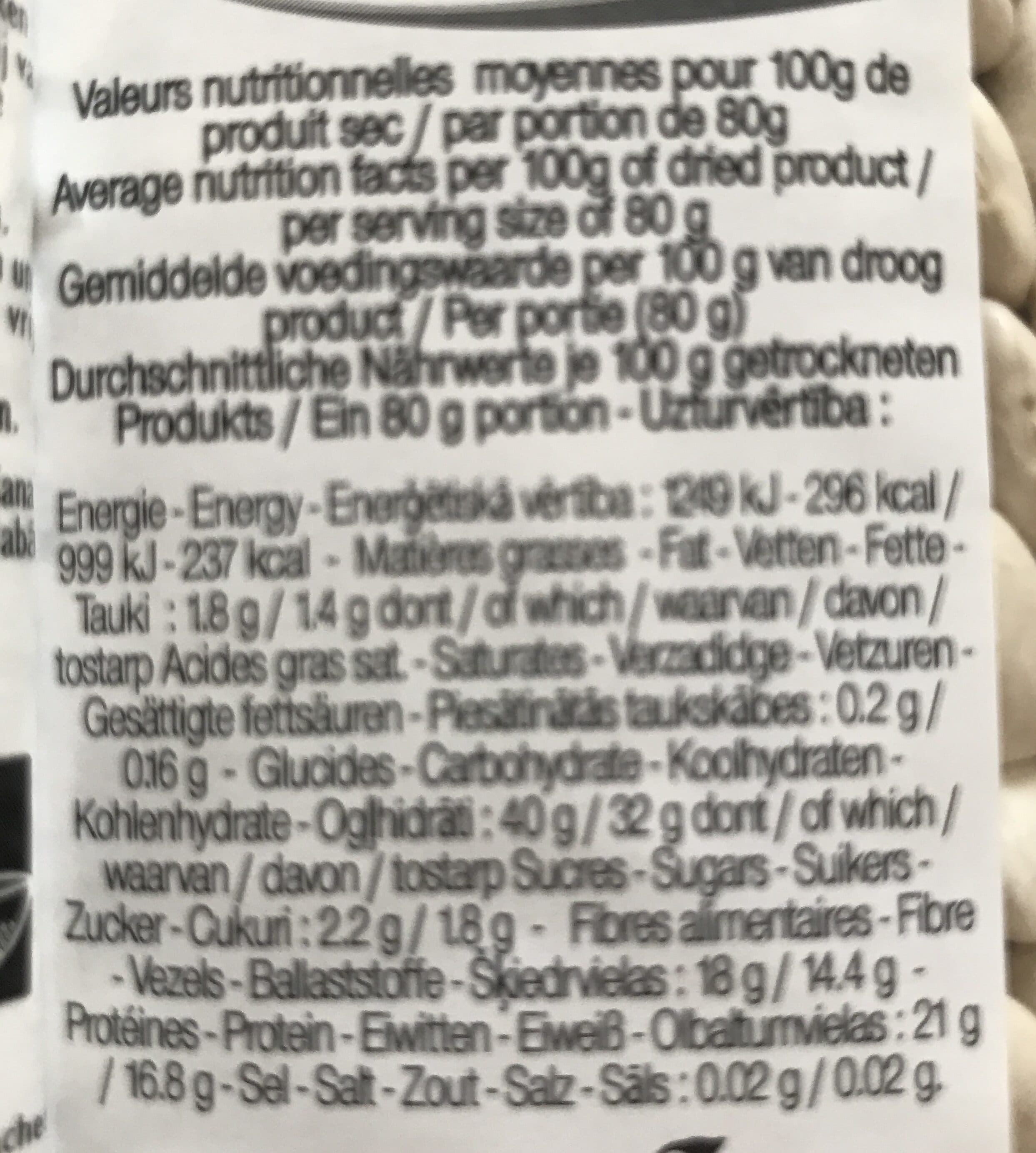 Sabarot Haricots blancs packshot