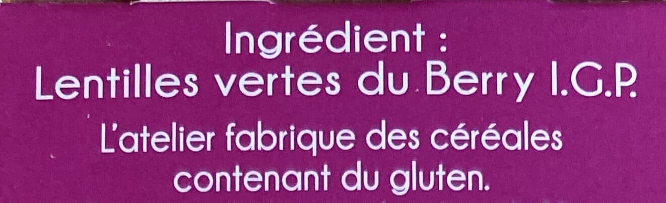 Sabarot Lentilles vertes du Berry packshot