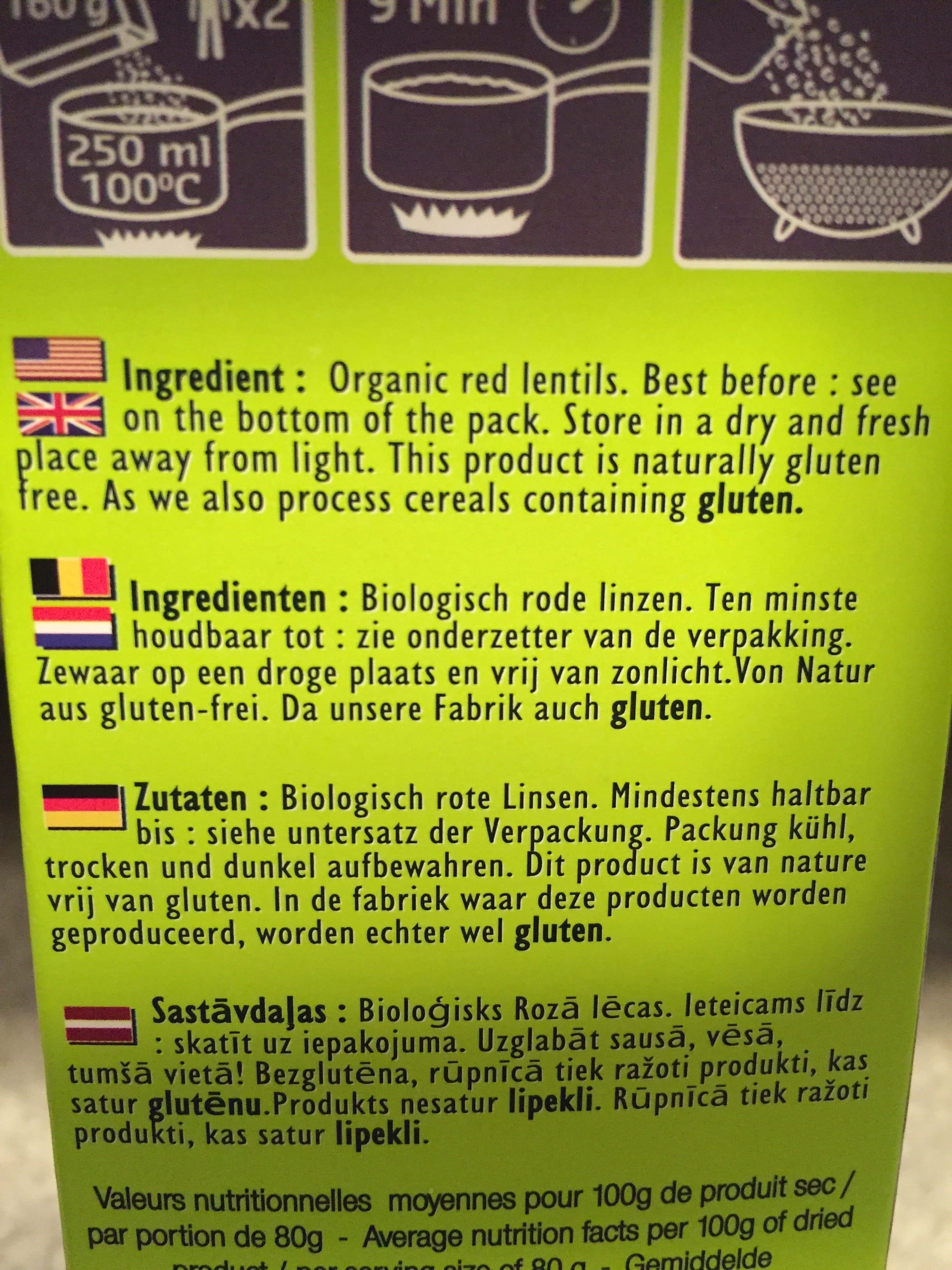 Sabarot Lentilles corail packshot