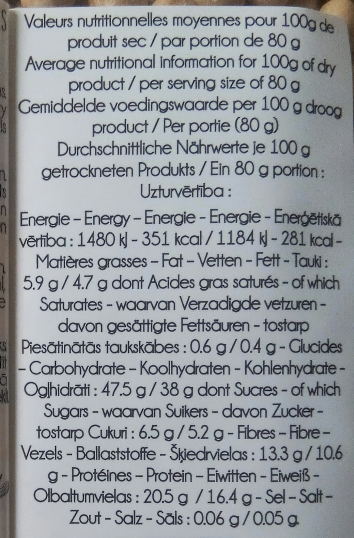 Sabarot Pois chiches packshot