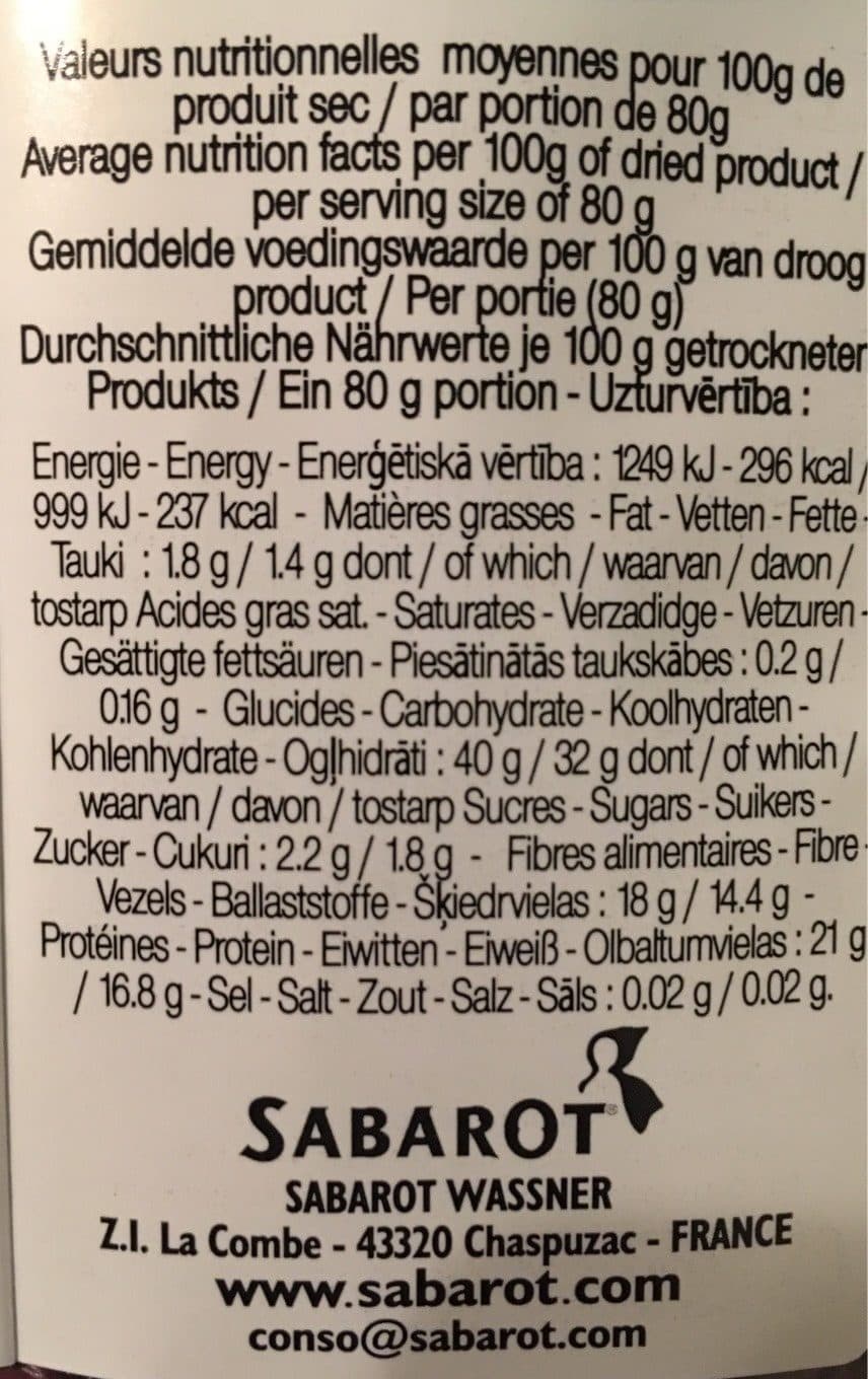 SABAROT Haricots rouges packshot
