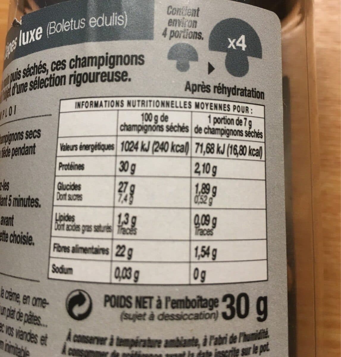 Borde Cèpes Secs Extra, 30GR packshot